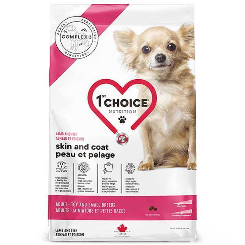 1st Choice Skin &amp;amp; Coat Adult Toy &amp;amp; Small Breeds - Сухой корм с ягненком и рыбой для собак мини и маленьких пород (5 кг)