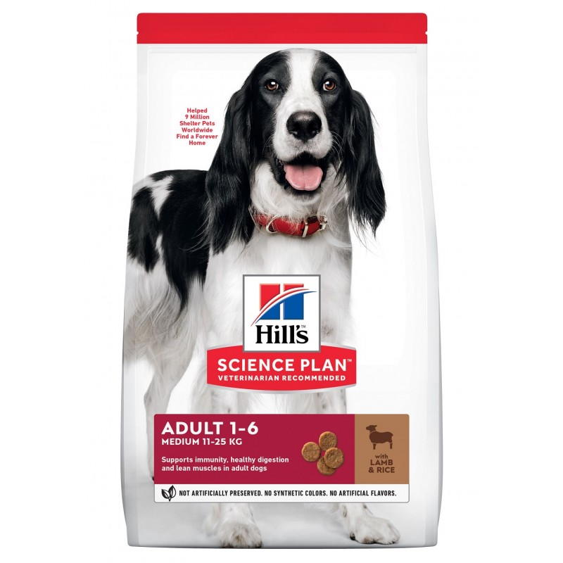 Hill's Hill&amp;#039;s Science Plan Adult Medium with Lamb&amp;amp;Rice - Сухой корм с ягненком и рисом для взрослых собак средних пород (18 кг)