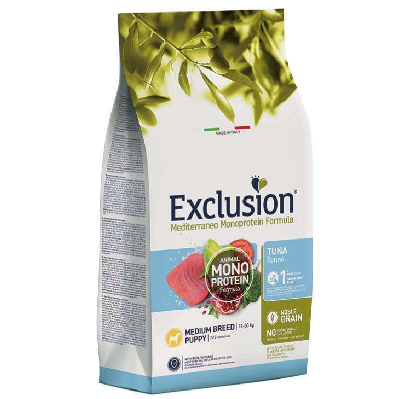 Exclusion Noble Grain Puppy Tuna Medium Breed - Монопротеиновый корм с тунцом для щенков собак средних пород (3 кг)