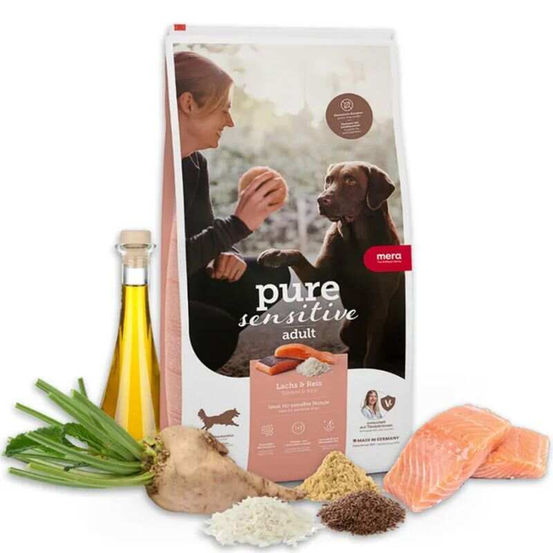 Mera Pure Sensitive Lachs&amp;amp;Reis - Сухой корм с лососем и рисом для взрослых собак с чувствительным пищеварением (4 кг)