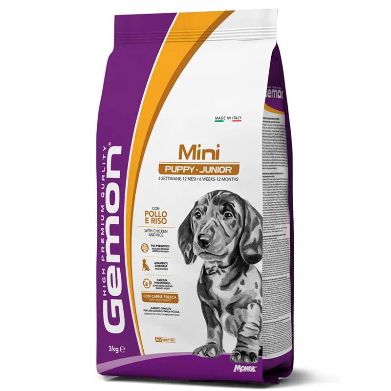Gemon Mini Puppy &amp;amp; Junior - Сухой корм для щенков маленьких пород с курицей и рисом (1 кг)
