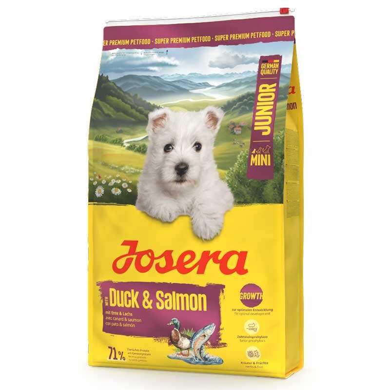 Josera Mini Junior Duck &amp;amp; Salmon - Сухой корм с уткой и лососем для щенков малых пород (900 г Sale2!)