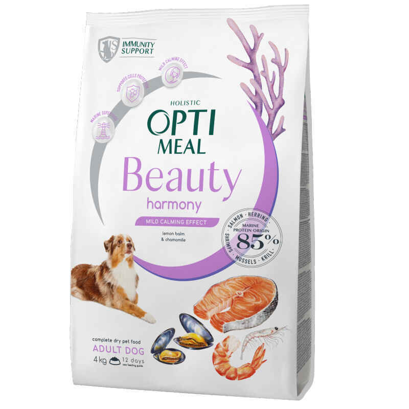 OptiMeal Beauty Harmony Adult Dog - Сухой корм с морепродуктами для взрослых собак с мягким успокоительным эффектом (10 кг)