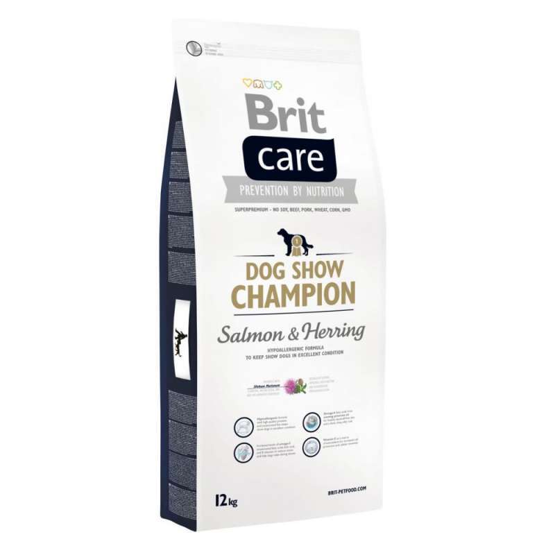 Brit Care Dog Show Champion - Сухой корм с лососем и селёдкой для взрослых выставочных собак всех пород (3 кг)