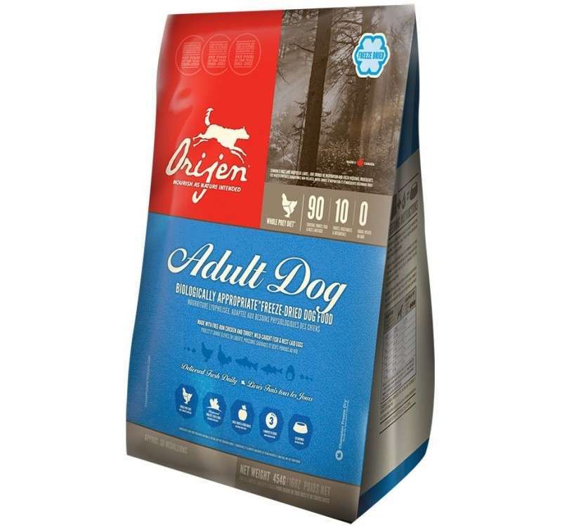 Orijen Adult Freeze-Dried - Сублимированный корм с мясом цыплят и индейки для взрослых собак (170 г)