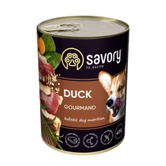 Savory Dog Gourmand Duck - Влажный корм с уткой для взрослых собак гурманов всех пород (400 г)