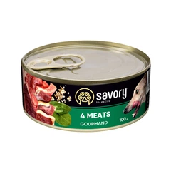 Savory Dog Gourmand Turkey - Влажный корм с мясом индейки для взрослых собак гурманов всех пород (800 г)