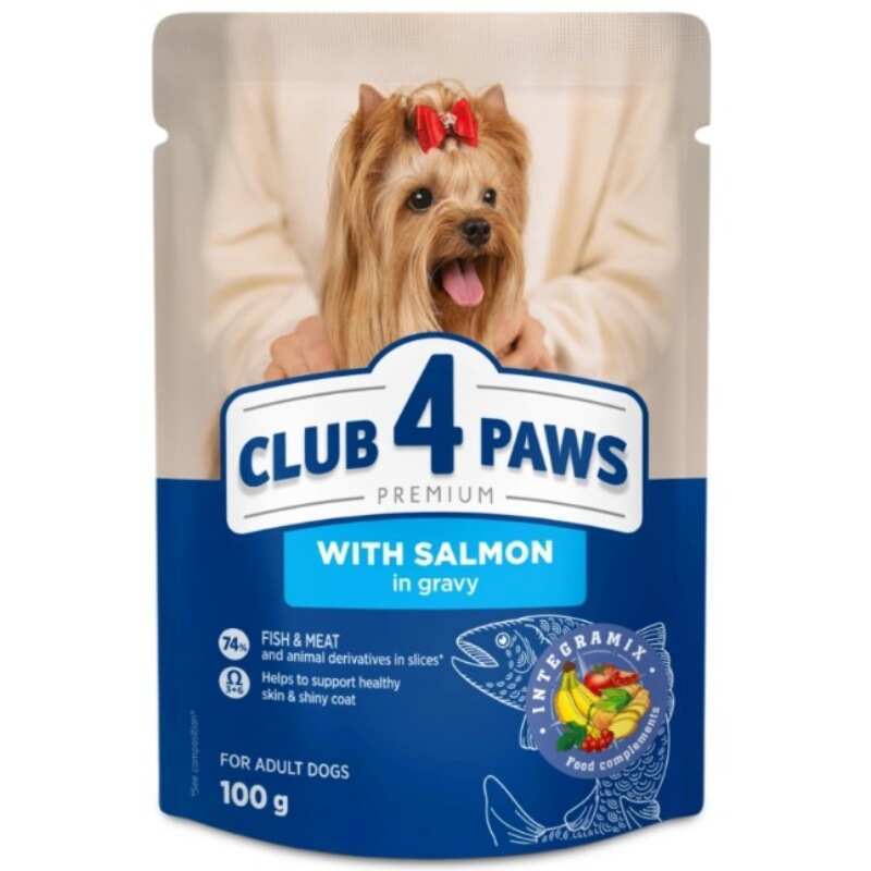 Club 4 Paws Вологий корм (шматочки в соусі) з м'ясо та м'ясні субпродукти для дорослих собак