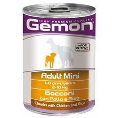 Gemon Dog Mini Adult Chunks with Chicken &amp;amp; Rice - Влажный корм с курицей и рисом для взрослых собак мелких пород (кусочки в желе) (415 г)