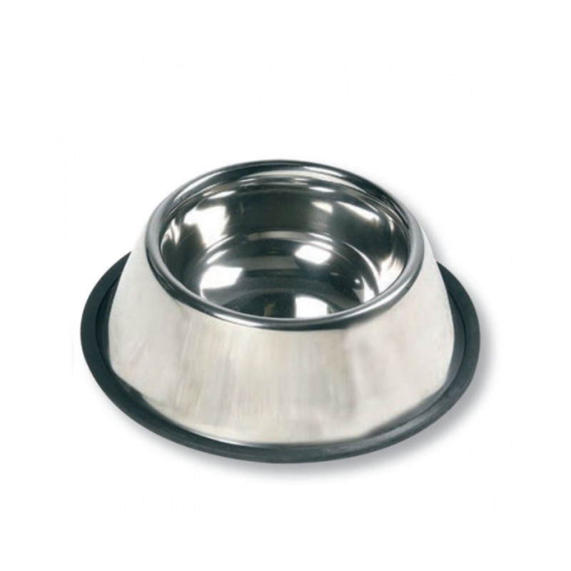 Flamingo (Фламинго) DISH STEEL RIM - Миска - нержавейка с резиновым ободком (1,8 л)