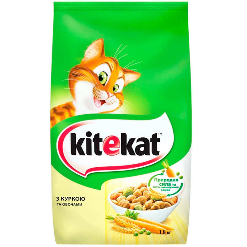 Kitekat (Китикет) - Сухой корм с курицей и овощами для кошек (300 г)