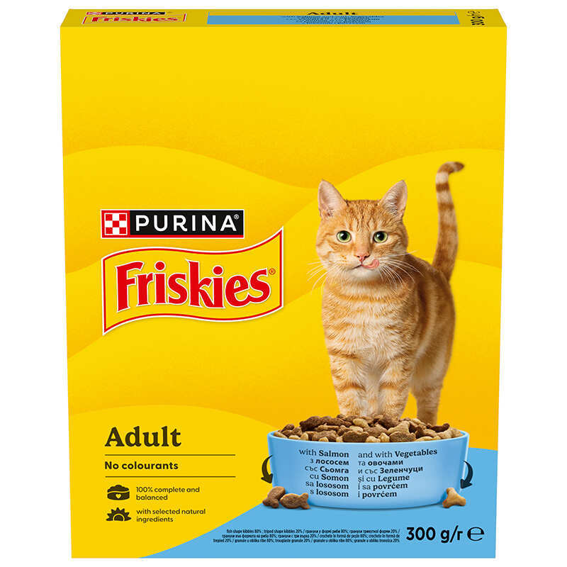 Friskies (Фрискис) - Сухой корм с лососем и овощами для взрослых кошек (10 кг)