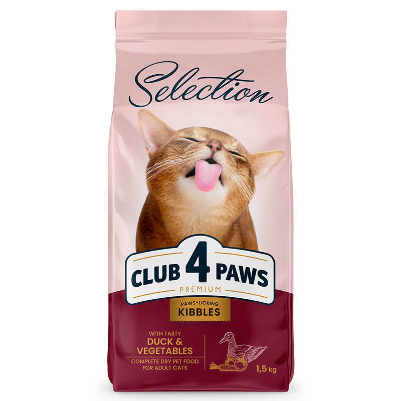 Club 4 Paws Premium Selection Cat With Duck and Vegetables - Сухой корм с уткой и овощами для котов (300 г)
