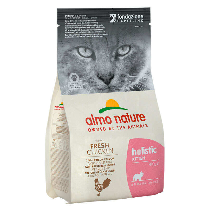Almo Nature (Альмо Натюр) Holistic Kitten Fresh Chicken - Сухой корм с курицей для котят, беременных и кормящих кошек (12 кг)