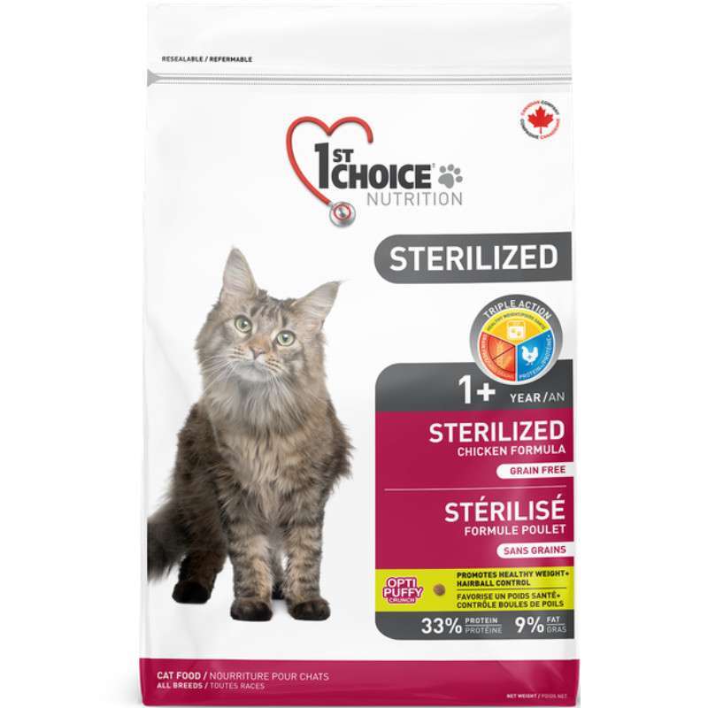 1st Choice Sterilized Chicken - Сухой корм с курицей для стерилизованных взрослых кошек (2,4 кг)