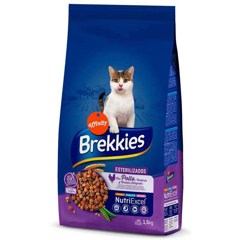 Brekkies Cat Affinity Sterilized - Сухой корм с курицей для взрослых стерилизованных кошек (3 кг)