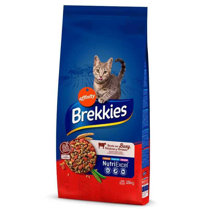 Brekkies Cat Beef - Сухой корм с говядиной для котов (1,5 кг)