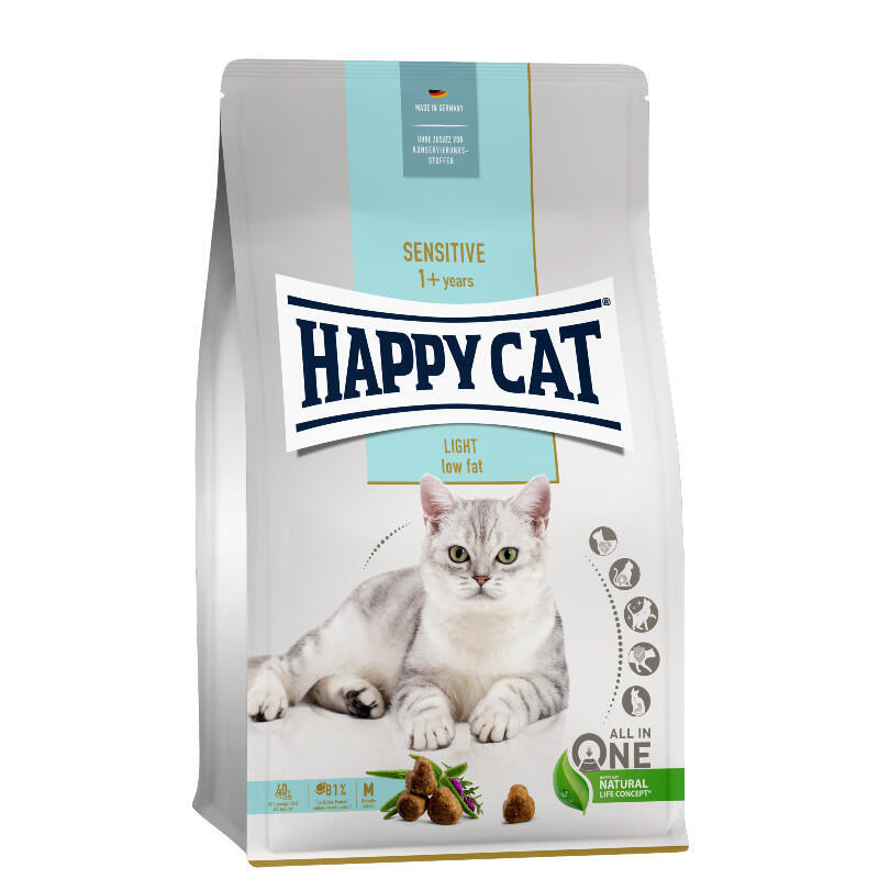 Happy Cat (Хеппи Кэт) Sensitive Adult Light - Сухой корм с птицей для взрослых котов с избыточным весом (1,3 кг)