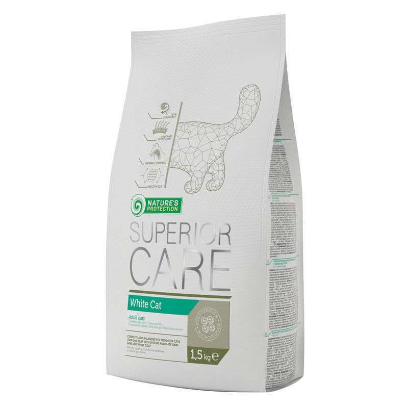 Nature's Protection Nature‘s Protection (Нейчерес Протекшн) Superior Care White Cat - Сухой корм с птицей для котов c белой шерстью (15 кг)