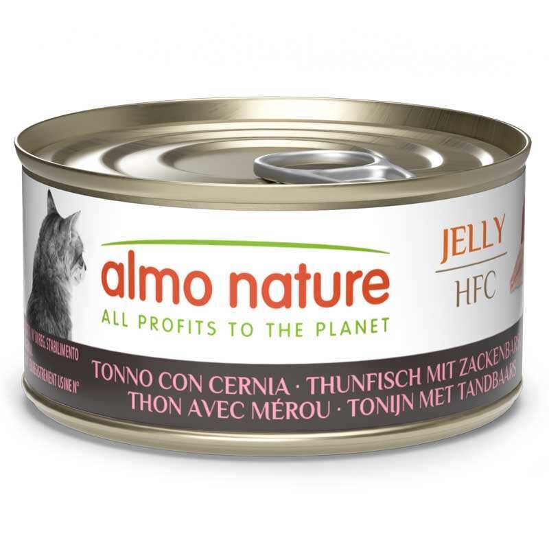 Almo Nature Вологий корм (шматочки в желе) з рис тунець окунь для дорослих котів