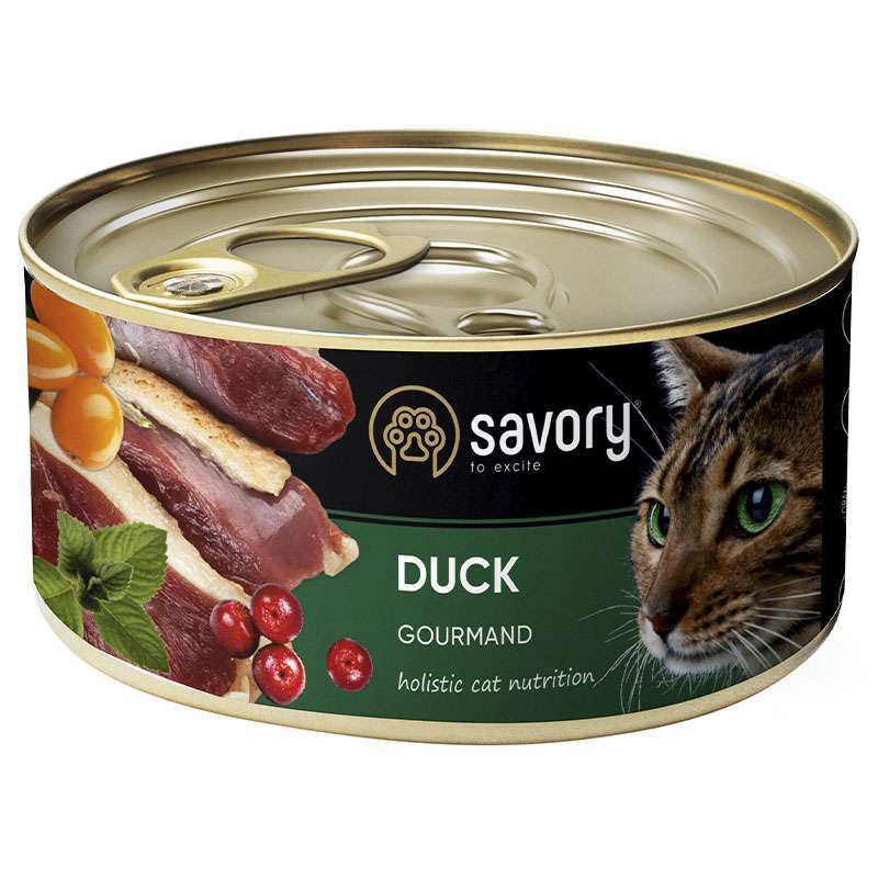 Savory Cat Gourmand Duck - Влажный корм из мяса утки для взрослых котов гурманов (100 г)