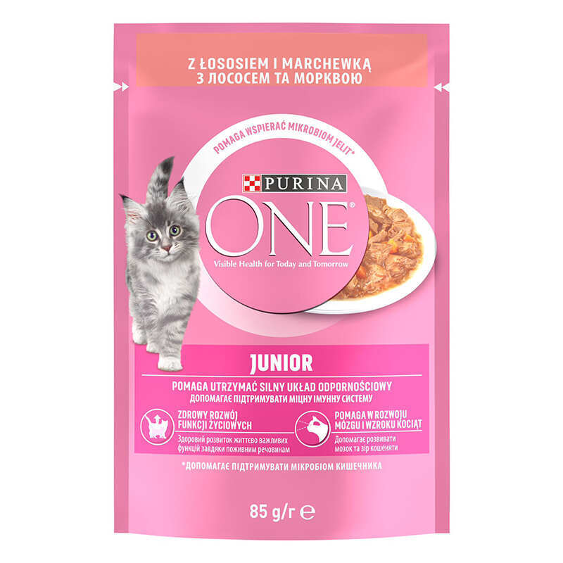 Purina ONE Корм з м'ясо та м'ясні субпродукти риба лосось для кошенят