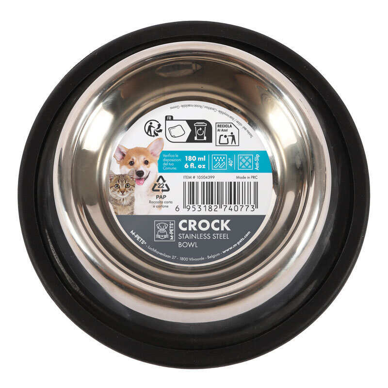 M Pets M-Pets Crock Bowl - Металлическая миска с нескользящей основой для собак и кошек (910 мл)