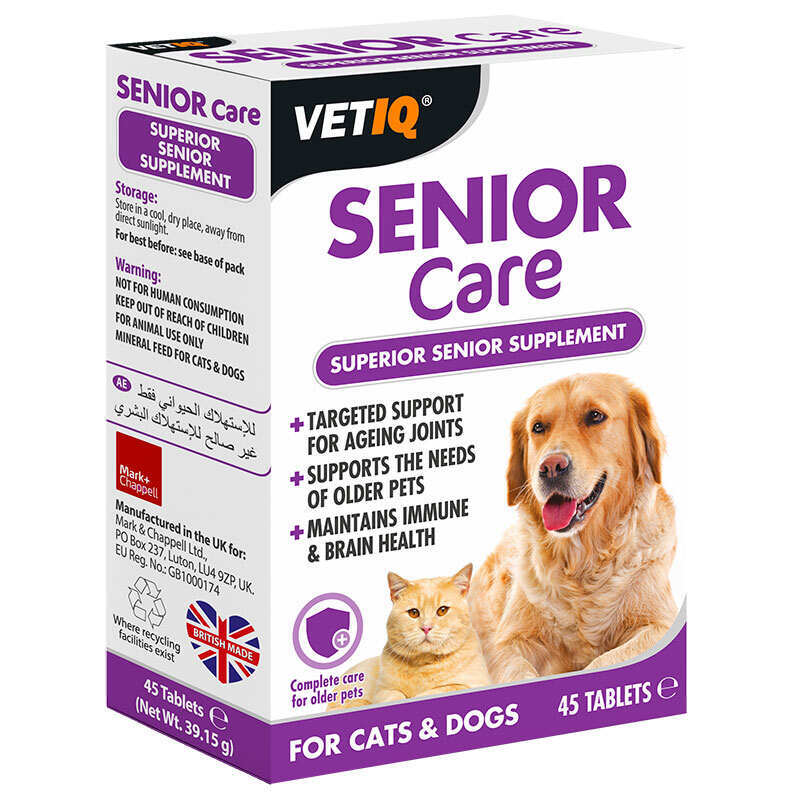 VetIQ Senior Care Cats &amp;amp; Dogs - Витаминный комплекс для стареющих котов и собак (45 шт. Sale!)