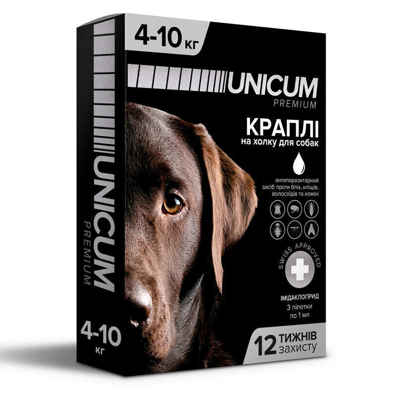 Unicum (Уникум) Premium - Противопаразитарные капли на холку против блох и клещей для собак (1 шт. (30-60 кг))