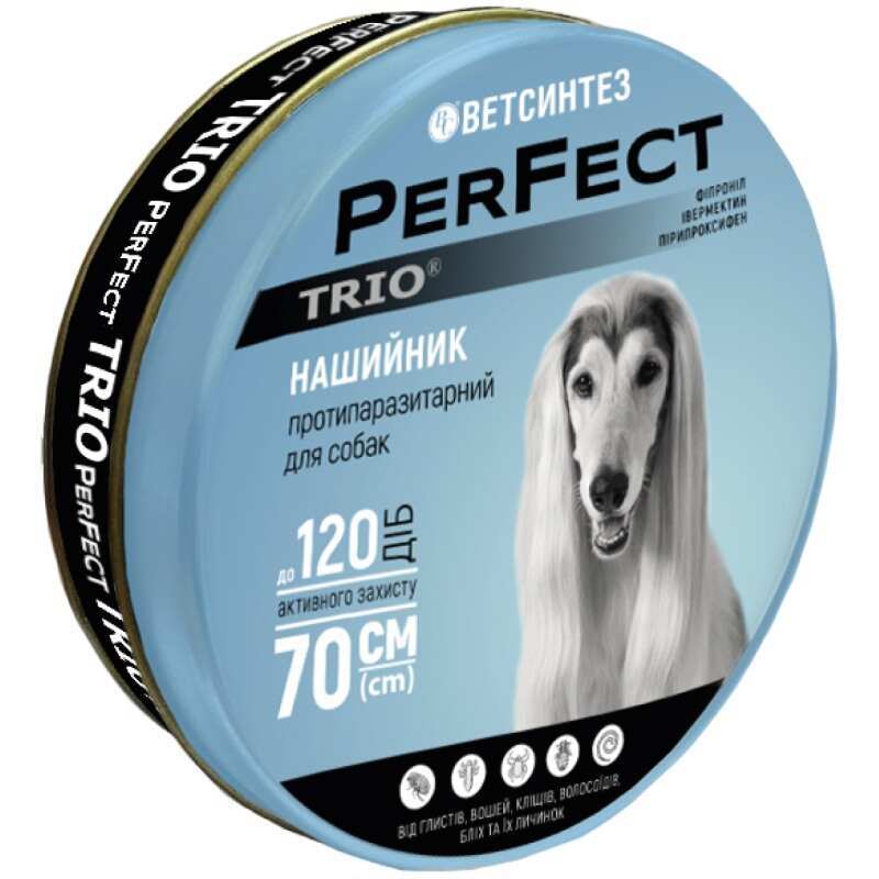 PerFect (ПёрФект) TRIO - Противопаразитарный ошейник для собак (35 см / соти)