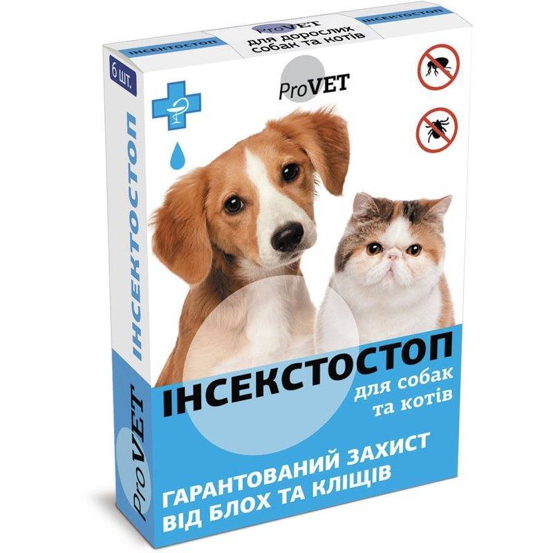 ProVET (ПроВет) Капли Инсектостоп для взрослых собак и котов (1 уп.(6х0,8 мл))