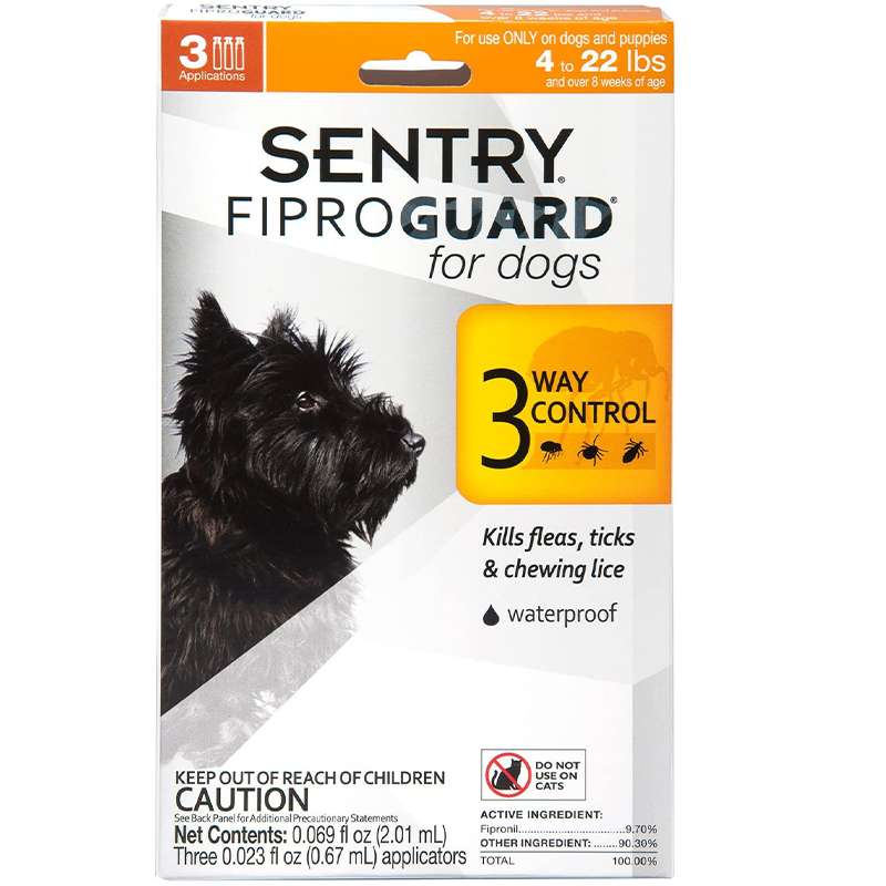 Sentry (Сентри) FiproGuard for dog - Капли ФипроГард для собак от блох, вшей и клещей, 1 пипетка (20-40 кг)