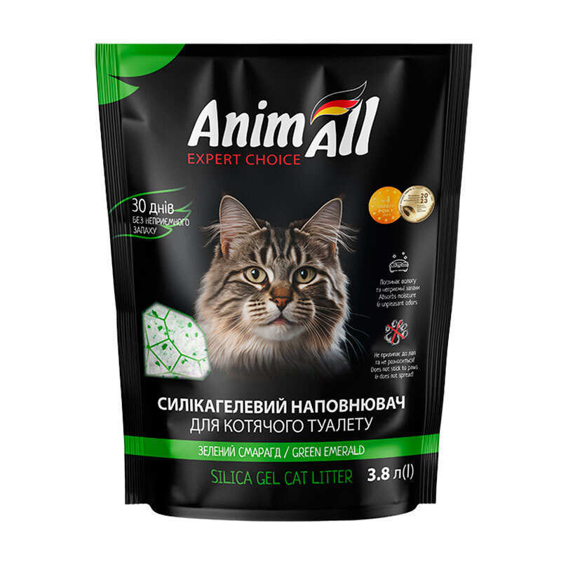 AnimAll (ЭнимАлл) Cat litter Green emerald - Наполнитель силикагелевый Зеленый изумруд для кошачьего туалета (10,5 л)