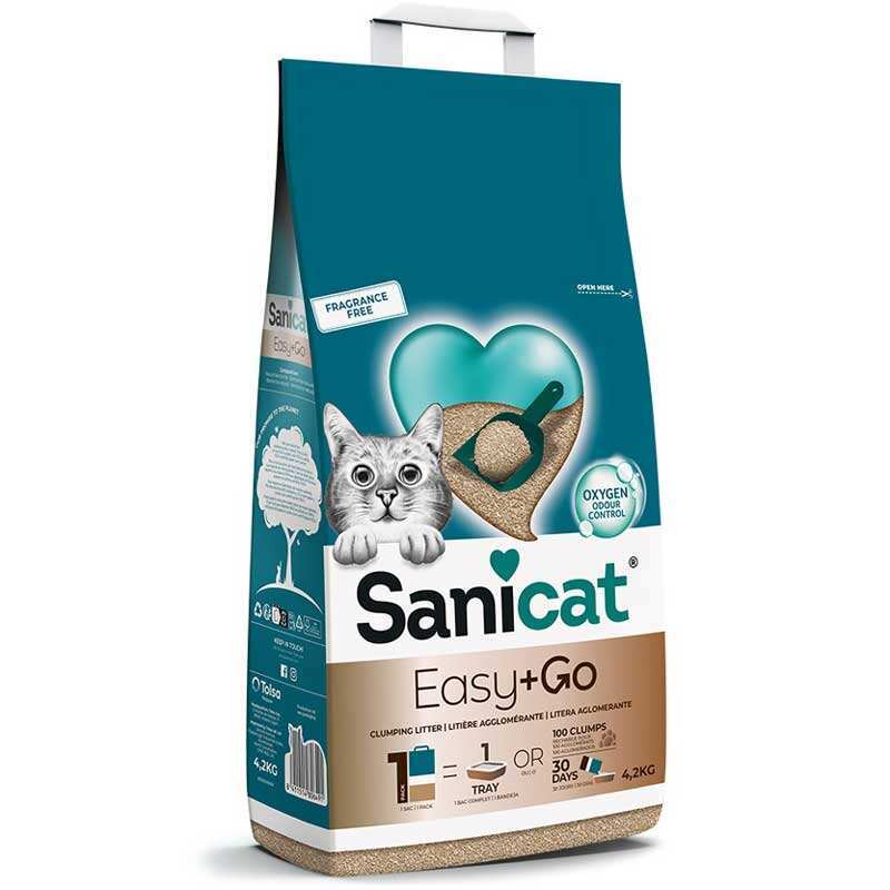 Sanicat (Саникет) Easy&amp;amp;Go - Бентонитовый ультракомкующийся наполнитель без запаха для кошачьего туалета (4,2 кг)