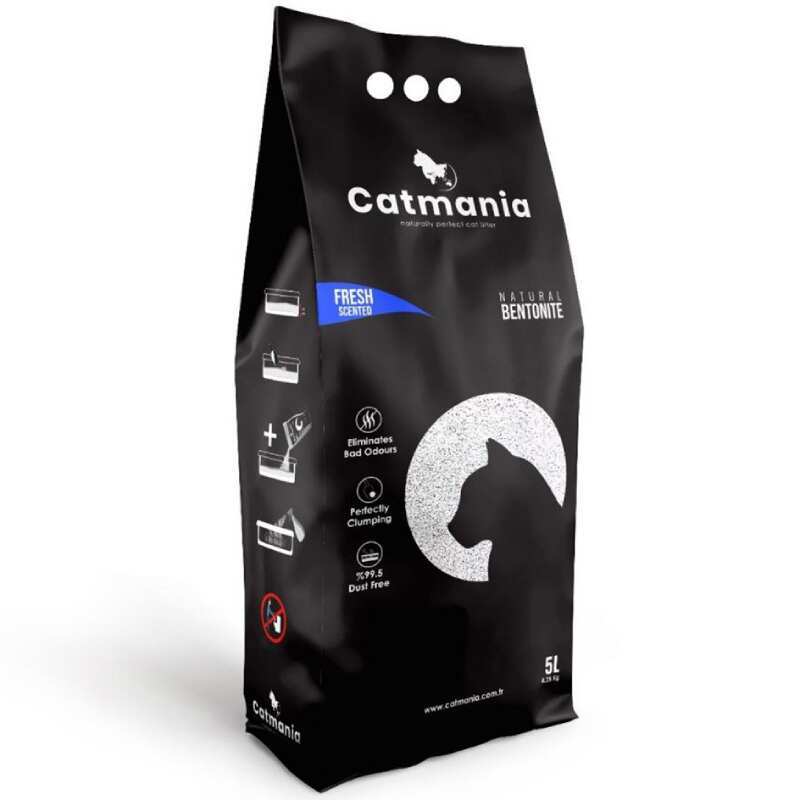 Catmania - Наполнитель бентонитовый Свежесть с голубыми гранулами для кошачьего туалета (10 л)