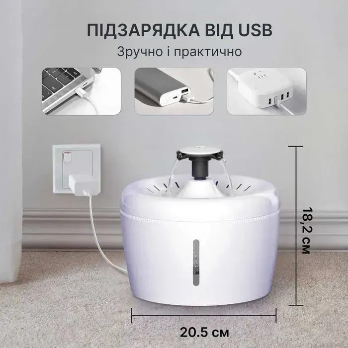 Поїлка-фонтан для собак Els Pet Apple 2,5 л - білий