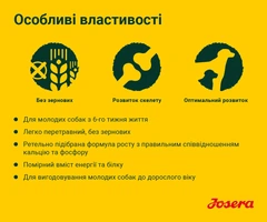 Сухой корм Josera YoungStar для молодых собак беззерновой 15 кг (4032254743507)