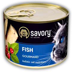 Упаковка вологого корму для вибагливих котів Savory з рибою 200 г х 6 шт