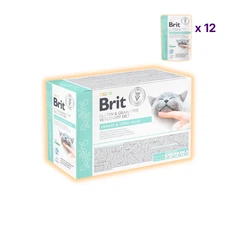Brit VD Упаковка вологого корму Brit VetDiet з індичкою для дорослих котів усіх порід які схильні до утворення струвітних та оксалатних каменів та для заспокоєння в стресових ситуаціях, 12 шт х 85 г