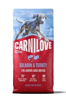 Корм сухий Carnilove Active Salmon & Turkey Junior Large Breed для молодих собак великих порід лосось та індичка 4кг