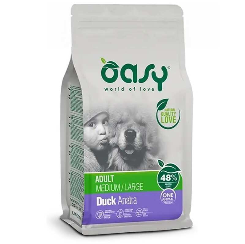 Oasy Корм з качка рис для дорослих собак великих порід