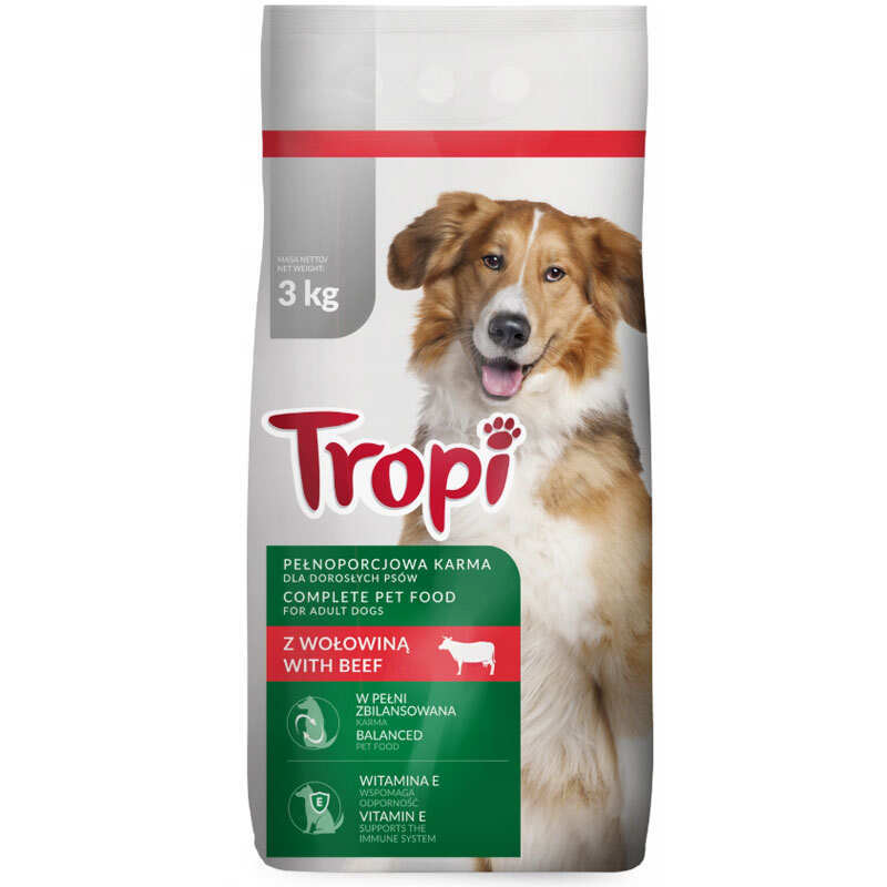Tropi - Сухой корм с птицей для взрослых собак (3 кг)