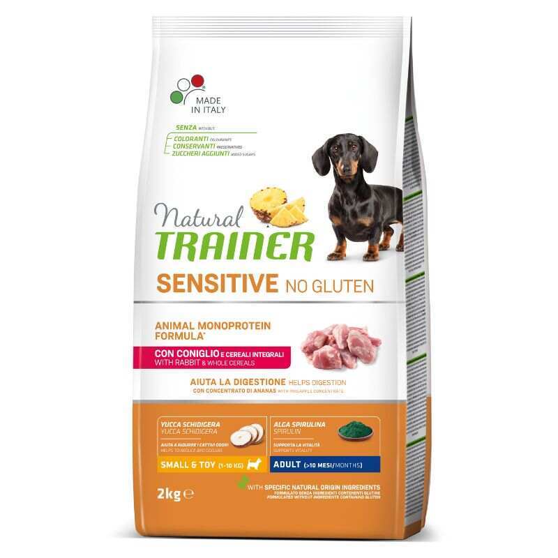 Trainer (Трейнер) Natural Sensitive No Gluten Mini Adult Rabbit - Сухой корм с кроликом и цельными злаками для собак малых пород с чувствительным пищеварением (2 кг)