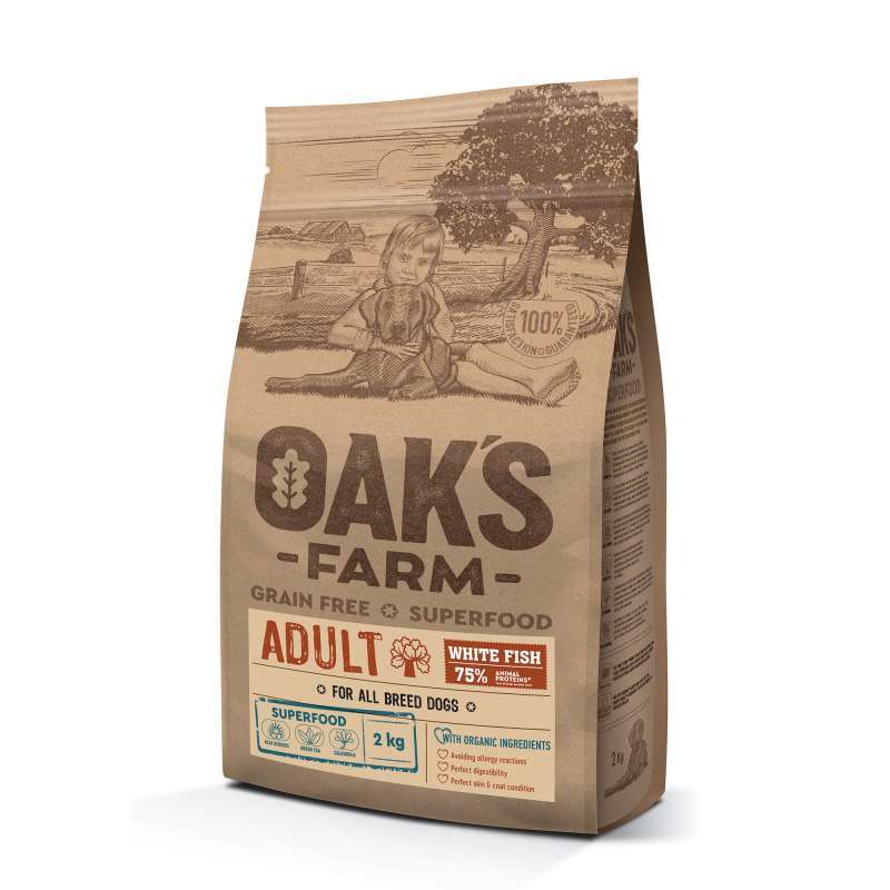 Oak's Farm Препарат Оакс Фарм Grain з рибою для дорослих собак