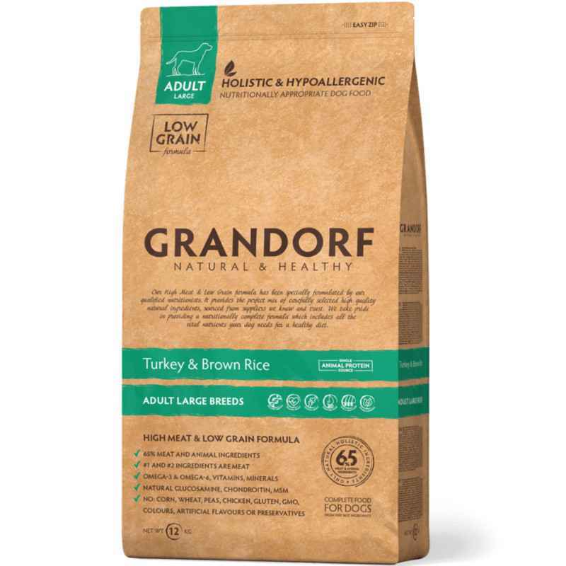 Grandorf (Грандорф) Turkey &amp;amp; Brown Rice Adult Large Breeds - Сухой корм с индейкой и коричневым рисом для взрослых собак крупных пород (12 кг)