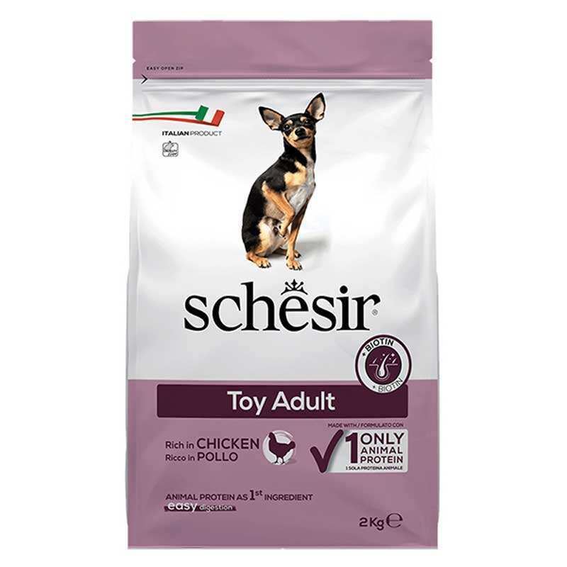 Schesir Dog Toy Adult - Сухой монопротеиновый корм с курицей для взрослых собак мини пород (800 г)