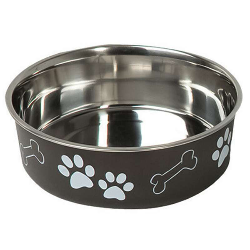 Flamingo (Фламинго) BELLA - Миска из нержавеющей стали с рисунком лап для собак (300 мл/12 см)