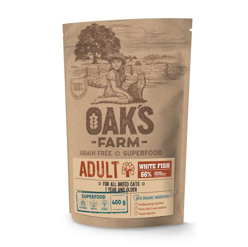 Oak's Farm Препарат Оакс Фарм Grain з рибою для дорослих котів