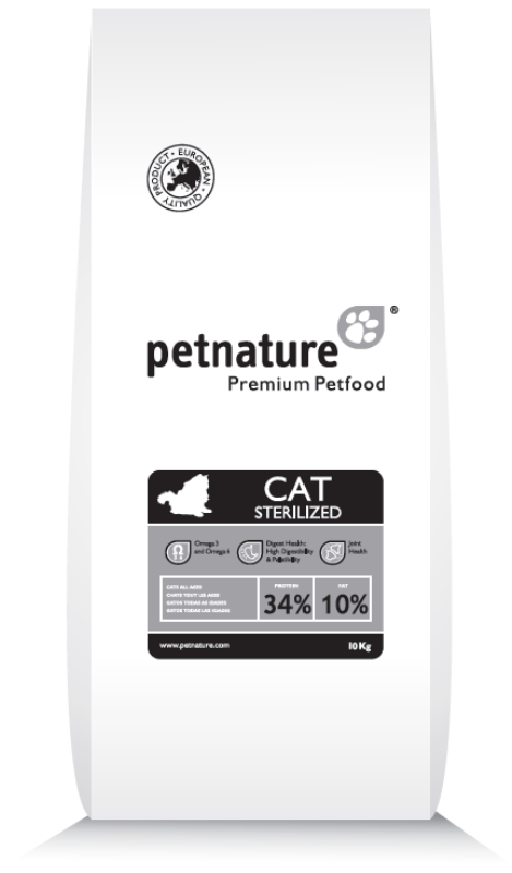PetNature (ПэтНейче) CAT STERELIZED - Сухой корм для стерилизованных котов и кошек (10 кг)