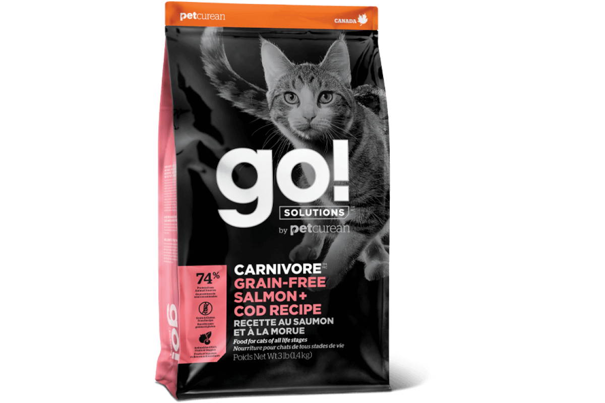 GO! (Гоу!) SOLUTIONS Carnivore Grain Free Salmon + Cod Recipe - Сухой беззерновой корм с лососем и треской для котов (1,36 кг)